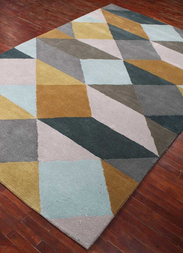 Modern Geometric Area Rug with Bold Triangular Design - Image 2