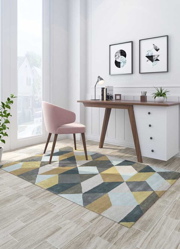Modern Geometric Area Rug with Bold Triangular Design - Image 3