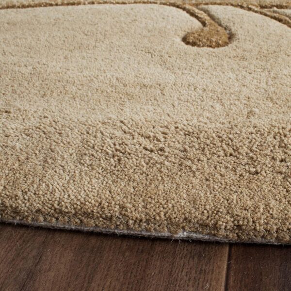 Elegant Beige Floral Area Rug with Modern Botanical Design - Image 3