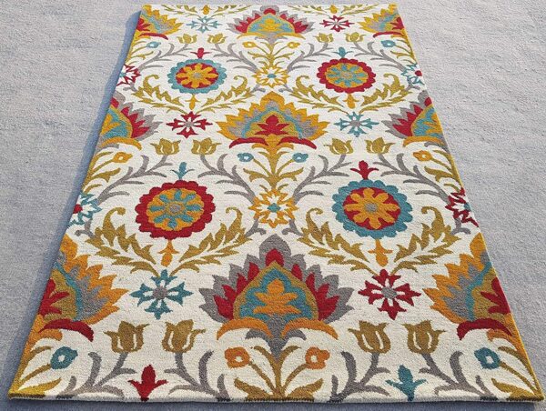 Vibrant Multicolor Floral Area Rug with Elegant Bohemian Design - Image 3