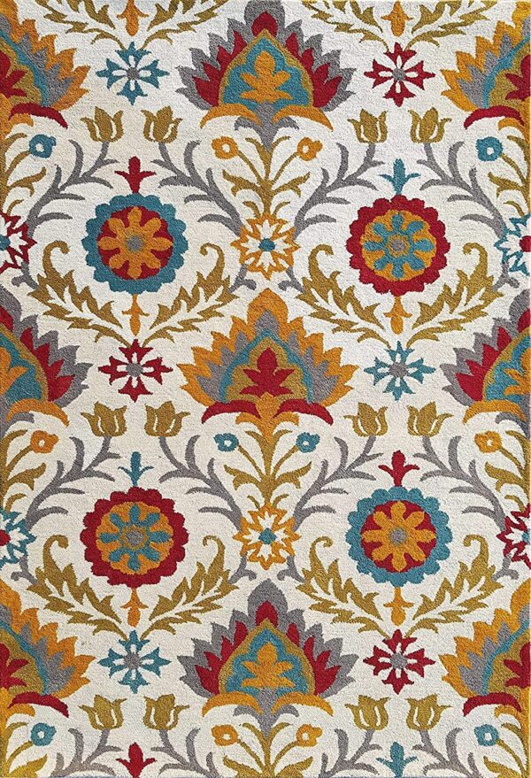 Vibrant Multicolor Floral Area Rug with Elegant Bohemian Design - Image 5